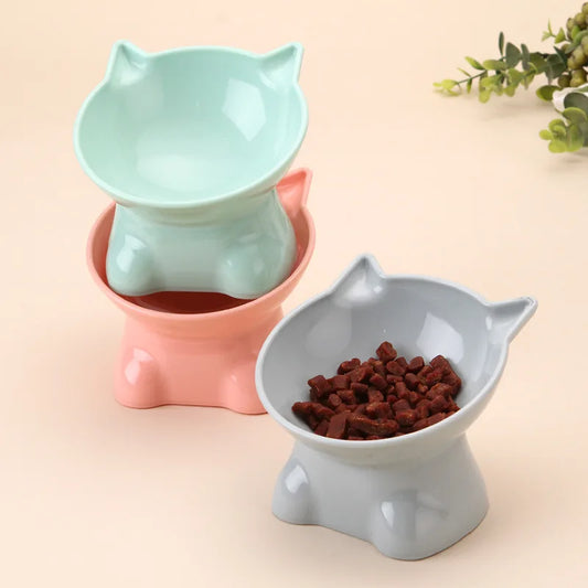 Protecting Cervical Vertebrae Cat Bowl with High Feet